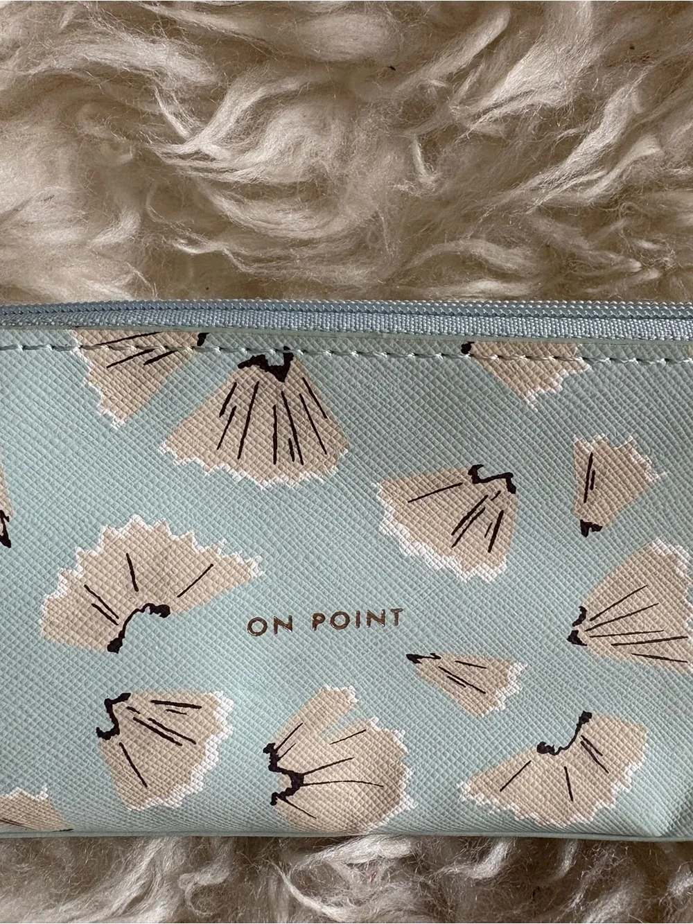 Kate Spade New York Blue Floral Print Pencil/Pen/Make-up Case